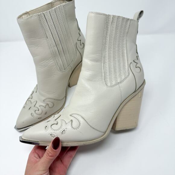 Steve Madden White Western Booties - Picture 2 of 12